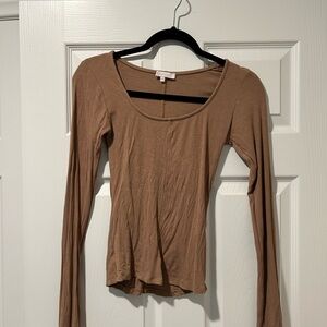 Women's Long Sleeve Brown Top